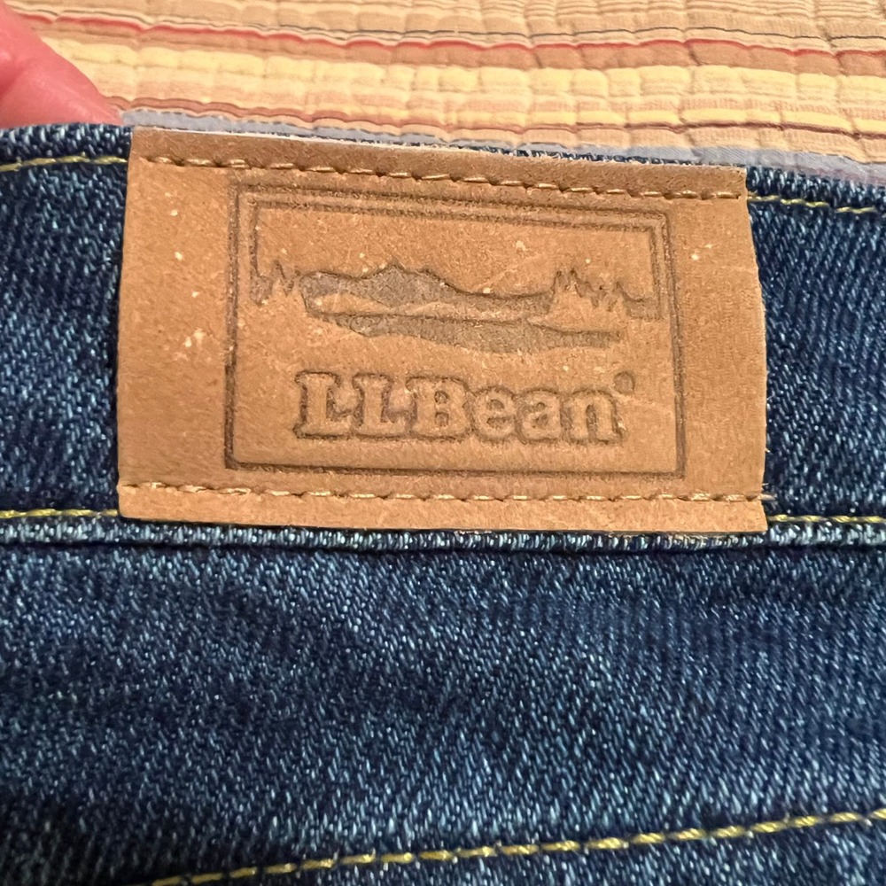LLBean LL Bean Jeans Women 16 Tall Medium Denim Straight Leg Pant‎ Made in USA